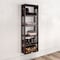 John Louis Home Solid Wood 12in. Deep Storage Tower with Shelves Espresso JLH-302-E - alternate 1